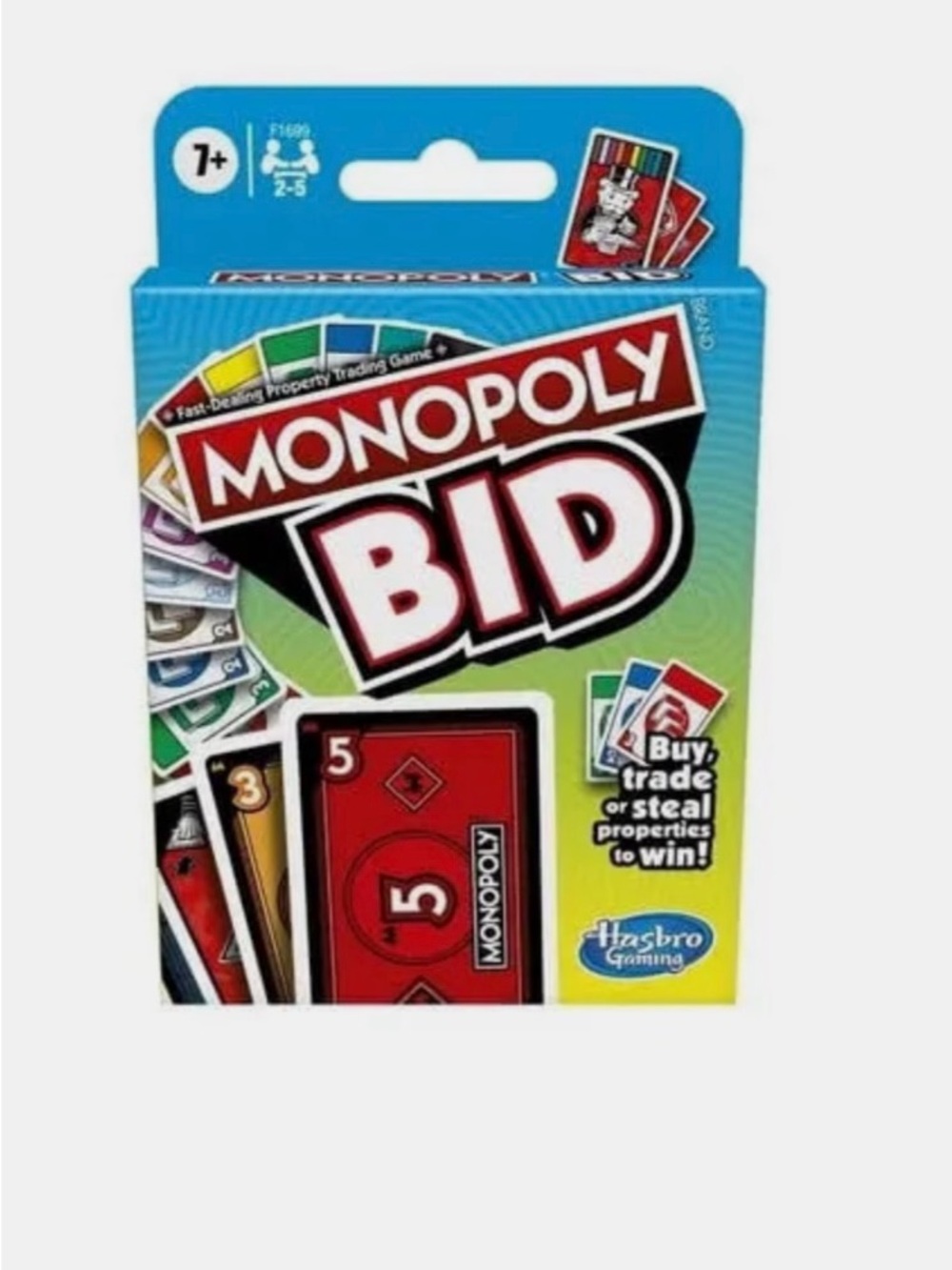 Hasbro Monopoly Bid Card Game - Blue and Red